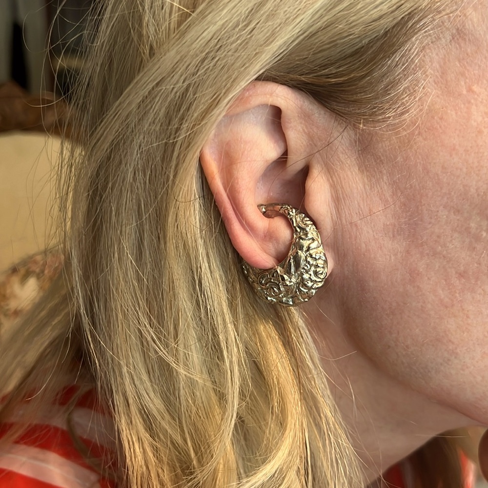 Vintage Idemana Italy Sculptural Ear Cuff Earrings – Non Pierced